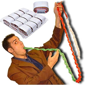 Yahpetes Mouth Coils Paper 12 Pcs Mouth Coils Vomit Paper Colored Mouth Coils Stage Magic Tricks Accessories Gimmick Funny Illusion
