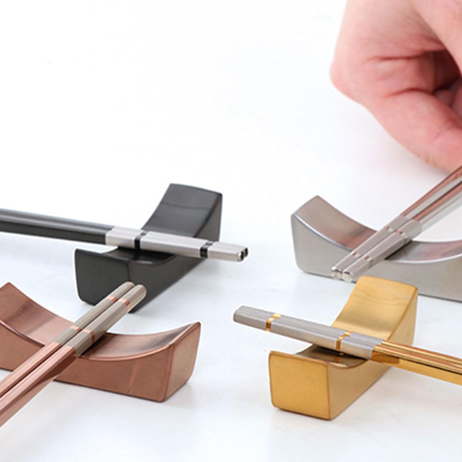 Stainless Steel Chopsticks Rest Chinese Japanese Style Knife Spoon Fork Chopstick Holder Kitchen Tableware Stand for Home Restaurant