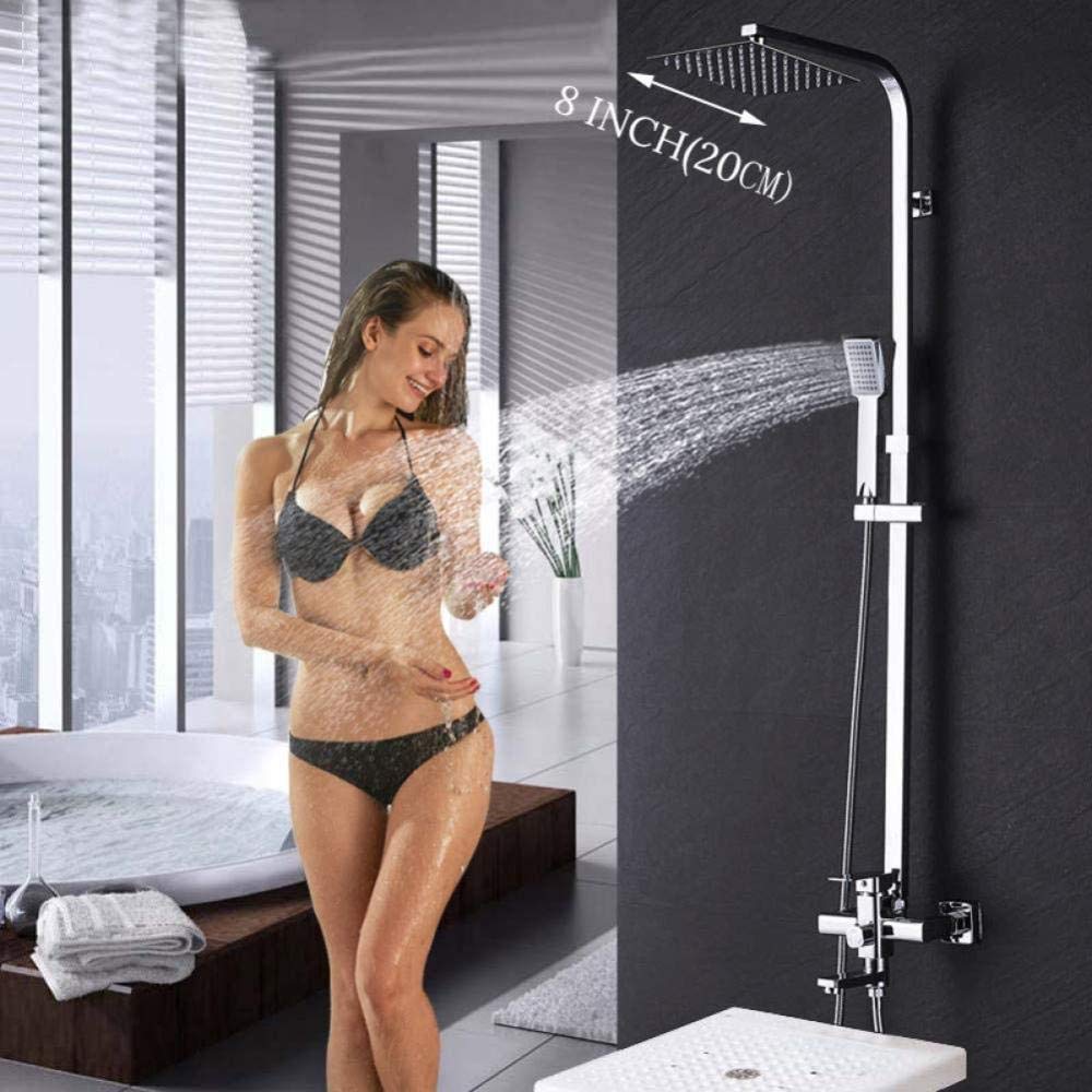 Système de douche chrome poli de haute qualité avec un grand ciel de pluie de 8 pouces