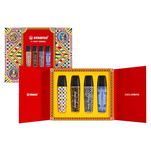 STABILO BOSS ORIGINAL x DOLCE&GABBANA - Cofanetto Premium con 4 evidenziatori - Edizione Limitata
