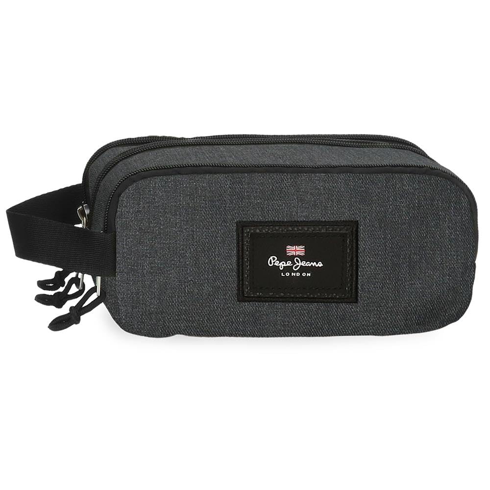Pepe Jeans Aris Evergreen Pencil case Triple Denim 22x10x9cm Polyester by Joumma Bags
