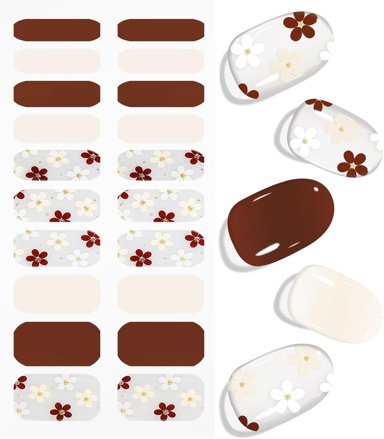 JMEOWIO Flower Colorful Nail Foil UV Gel Nail Art Sticker Nail Sticker Selbstklebend Nail Decoration