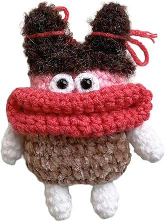 Furry Case for AirPods 4, Funny Cute 3D Cartoon Plush Design Sausage Mouth Frog Khaki Soft Warm Fluffy Cover Keychain Anti-Fall Protective Case Women Girls