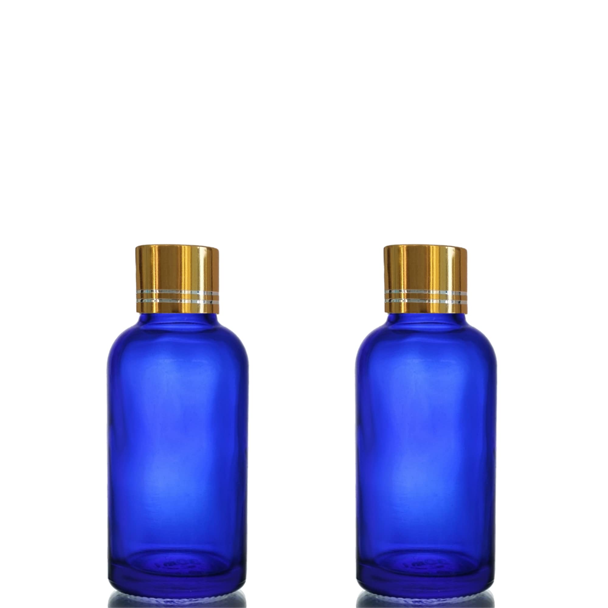 Devinez (Pack of 2) Multipurpose Refillable Blue Color Round Glass Bottle, 30 ml with Golden Cap and V Drop Nozzle for Cosmetics, Serum, Essential Oils, Blends, Skin Care, Travel, Toners & DIY-image-32