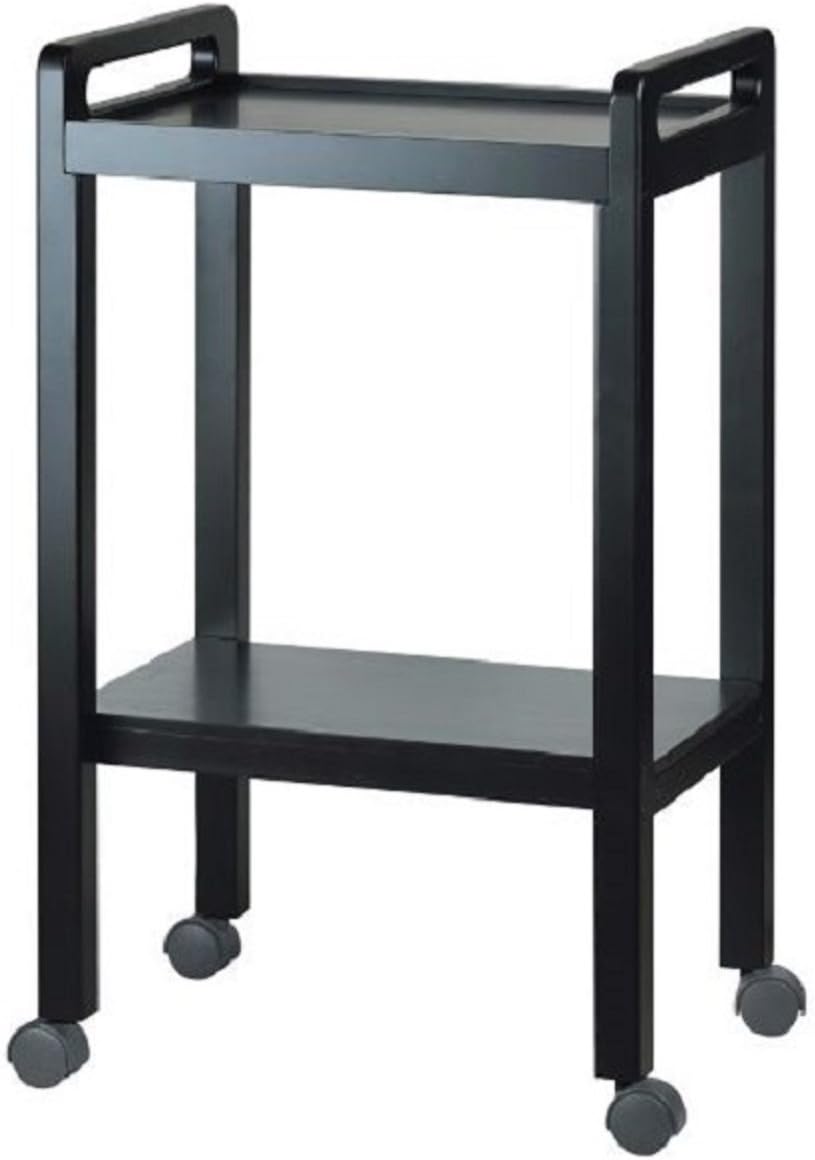 Wheeled Gueridon Dark Wood Wenge 2 Trays