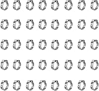 Vista 1 de 40 abrazaderas de manguera de oreja única de 0.228 in-0.276 in, abrazaderas de acero inoxidable 304 PEX, abrazaderas de cincha continua