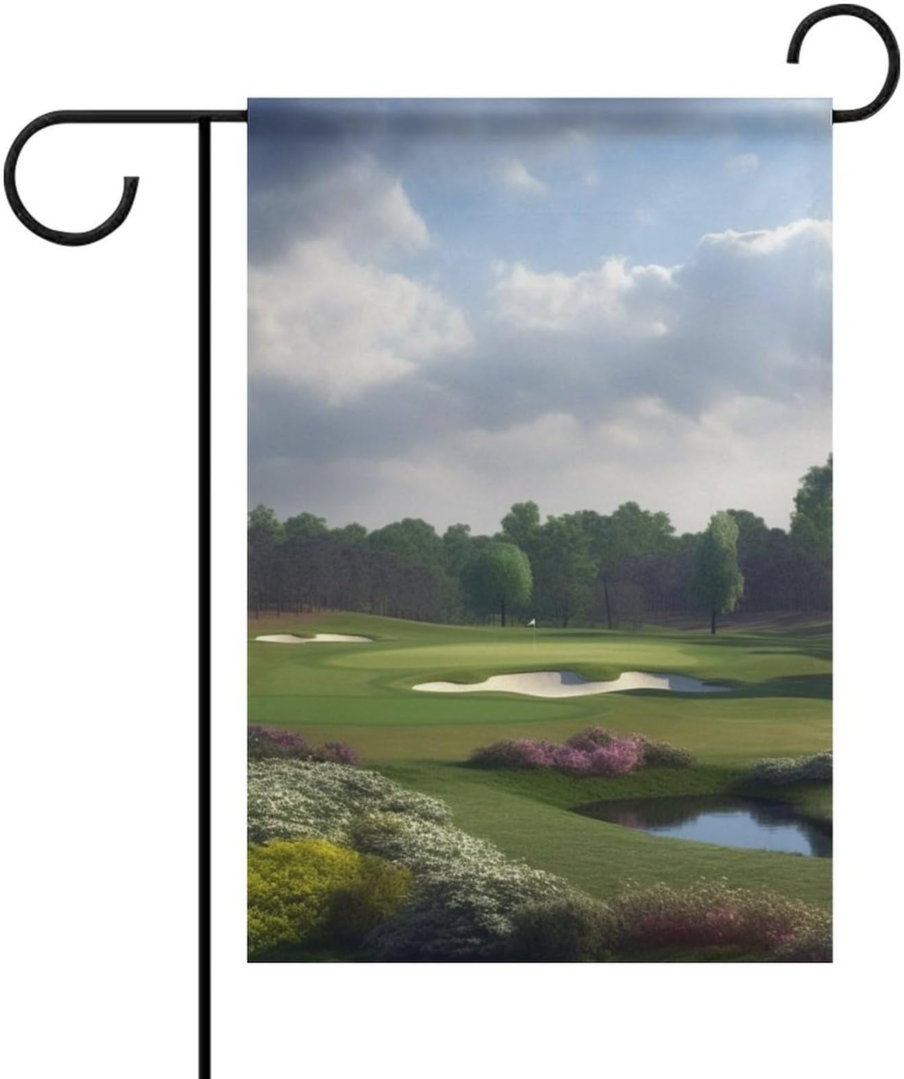 Golf Course Garden Flag 12 X 18 Inch Double Sided Personalized Golf Garden Flag Small Yard Flags Decorations Banner for Outside All Seasons