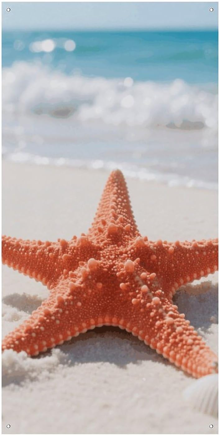 Starfish Seashell Decoration Door Banner Welcome Door Cover