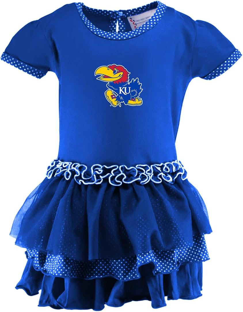 Two Feet Ahead Girls Toddler Polka Dot Tutu Bodysuit Dress College Sports Fan Apparel