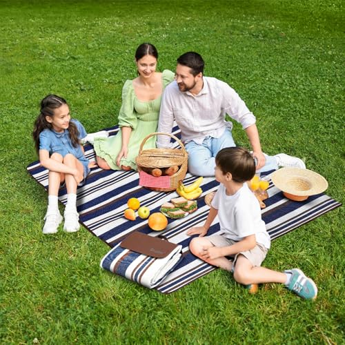 scuddles Extra Large Picnic Blanket 60" x 80" for Beach & Camping | Waterproof Outdoor Mat with Soft Dual-Layer Comfort, Reinforced Edges, Foldable Travel Rug with Compact Foldable Design - Image 3