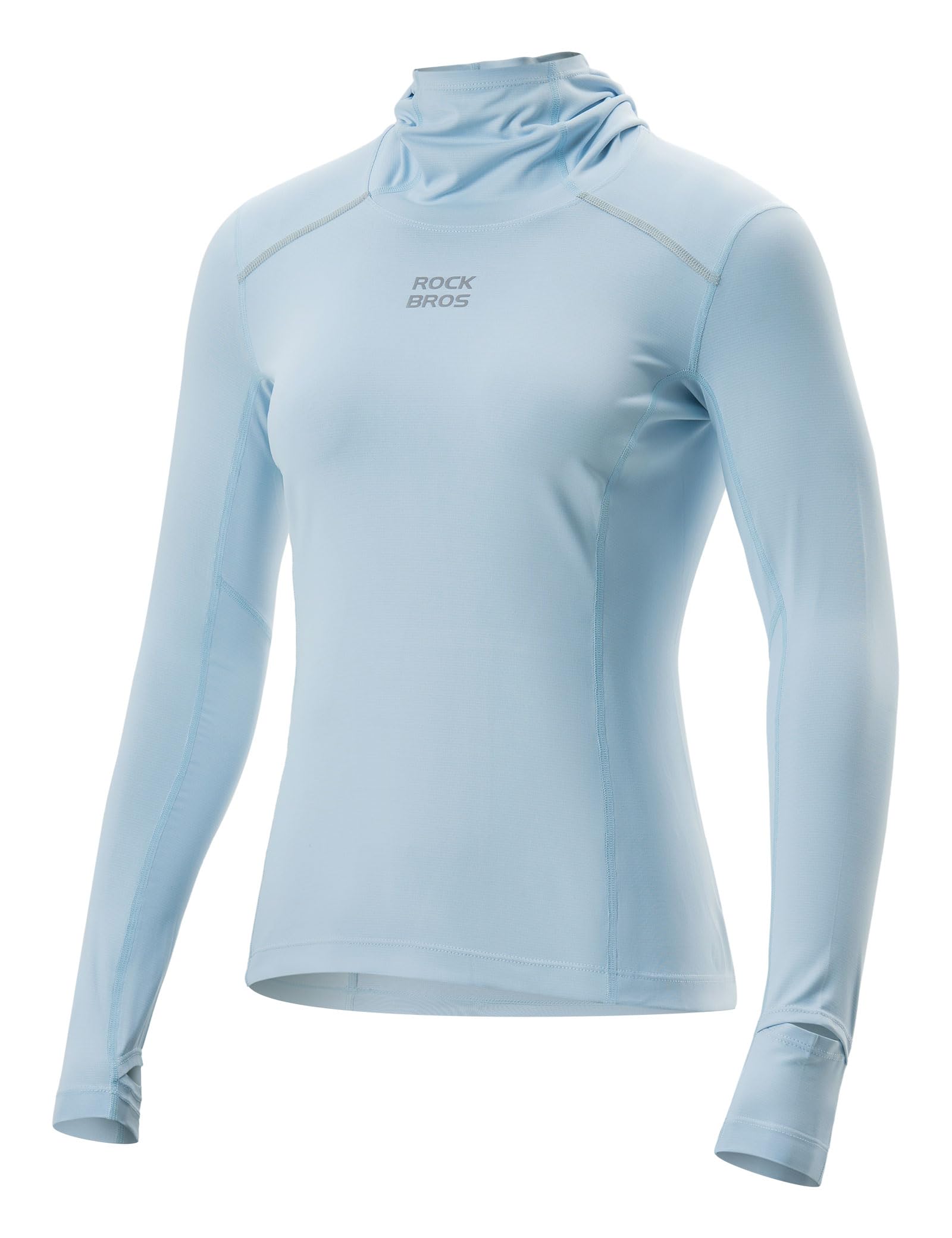 ROCKBROS Maglia Sportiva Donna Maniche Lunghe, Traspirante e ad Asciugatura Rapida, UPF 50+, Elastico e Leggero, con Tasche, Abbigliamento per Ciclismo Corsa Gym Trekking Yoga