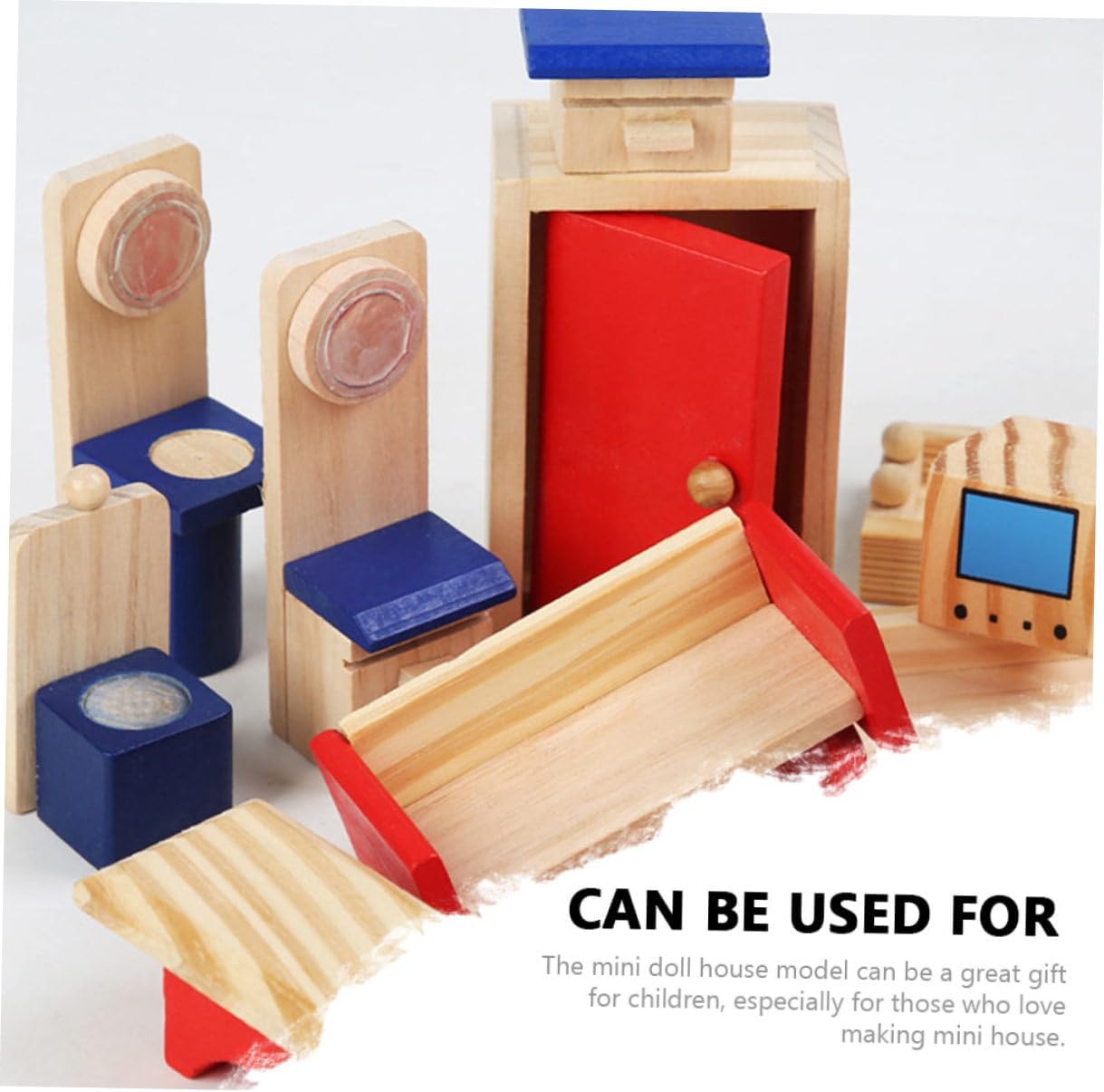 GARVALON Wooden Dollhouse DIY Kit, Educational Miniature Plaything with Simulated Bedroom Model, Interactive Wooden Villa for ’s Role Play and Learning