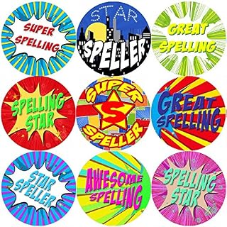 144 Superhero Speller 30mm Reward Stickers for School Teachers, Parents, Nursery