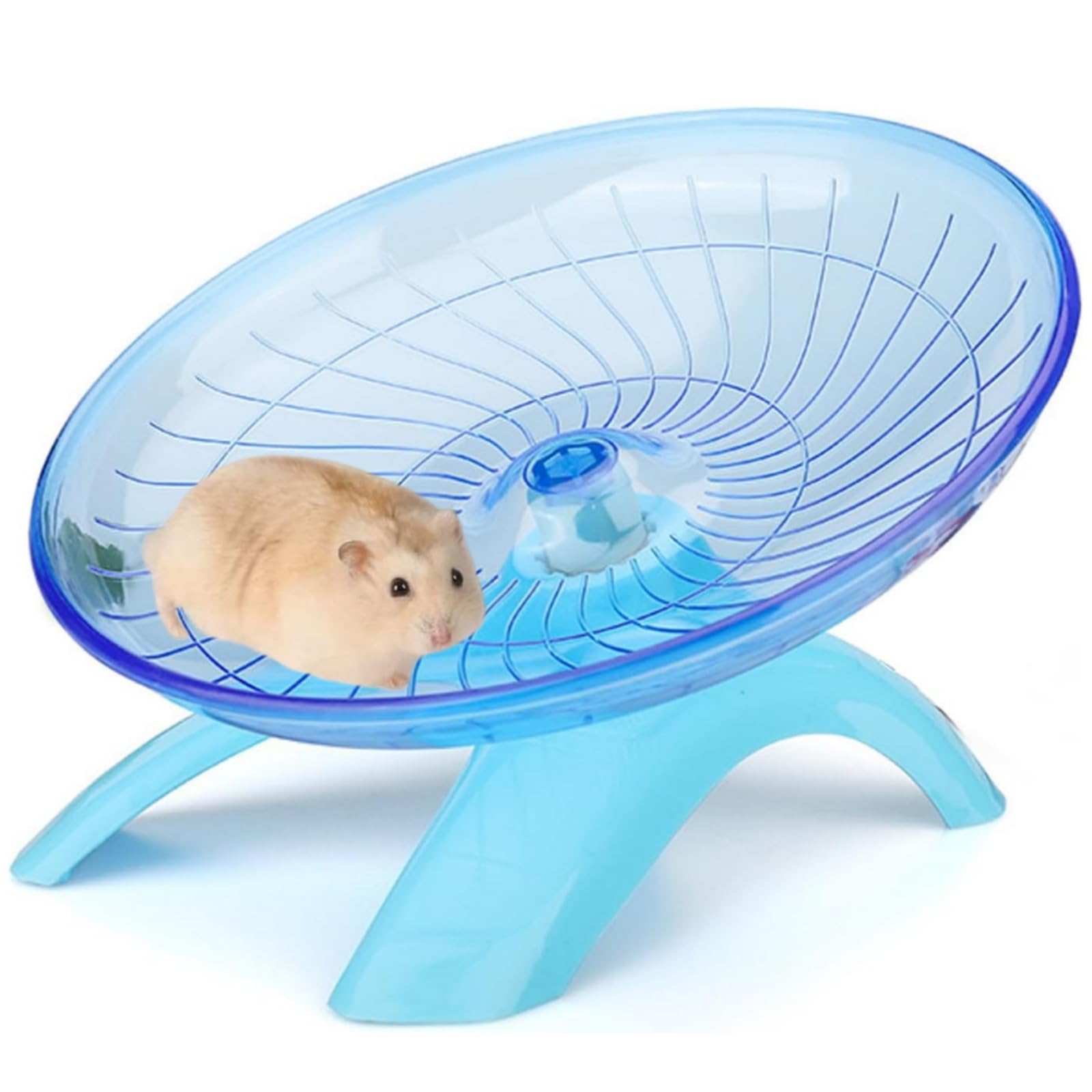 1Pc Wear Resistant Silent Hamster Wheel Non Slip Hamster Flying Saucer Quiet Stable Pets Exercise Running Wheel for Hamsters Gerbils Mice (Blue)