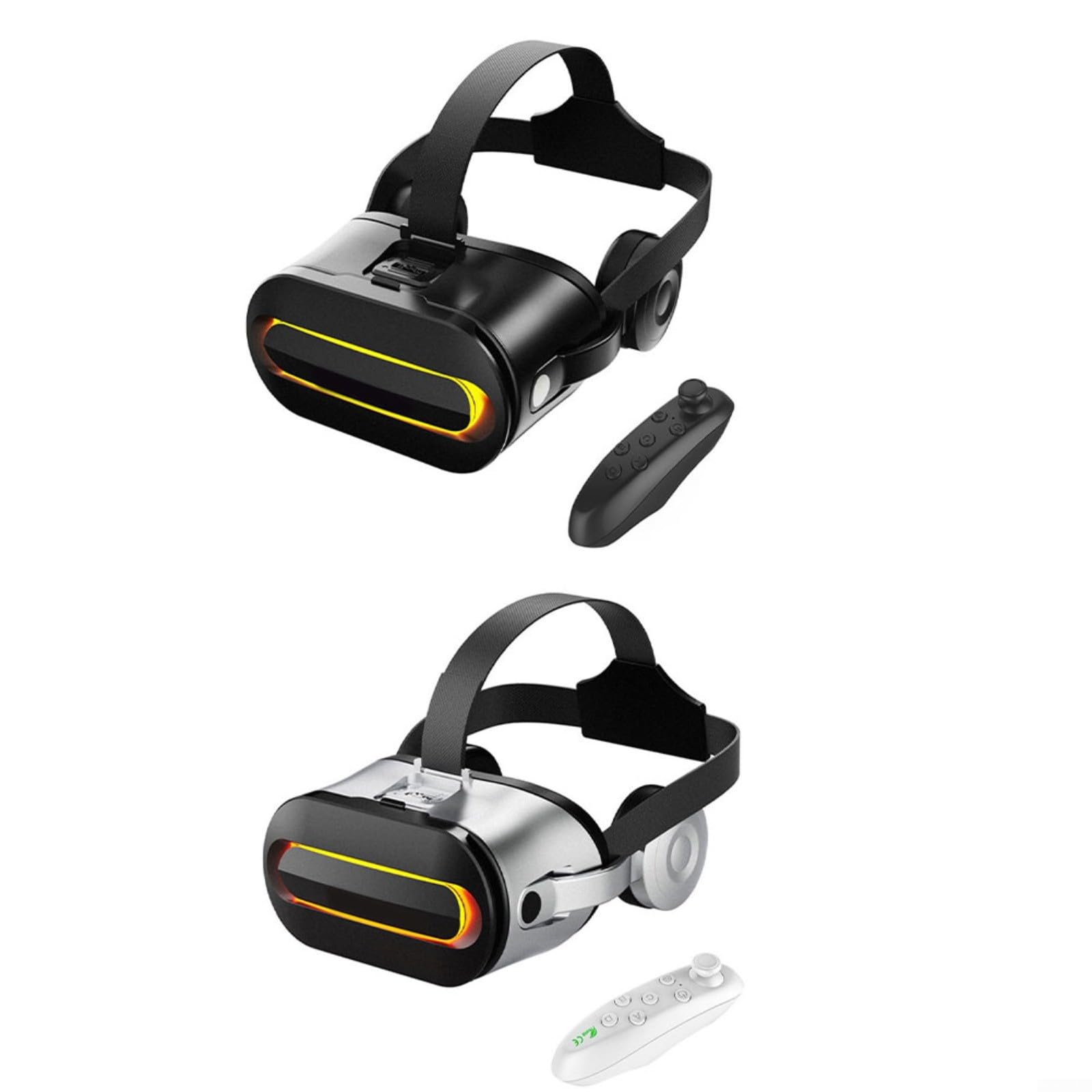 Cuffie VR 3D per telefoni cellulari, occhiali di realtà virtuale con controllo, facile da usare per video 3D e giochi, compatibile con iOS/Android (nero)
