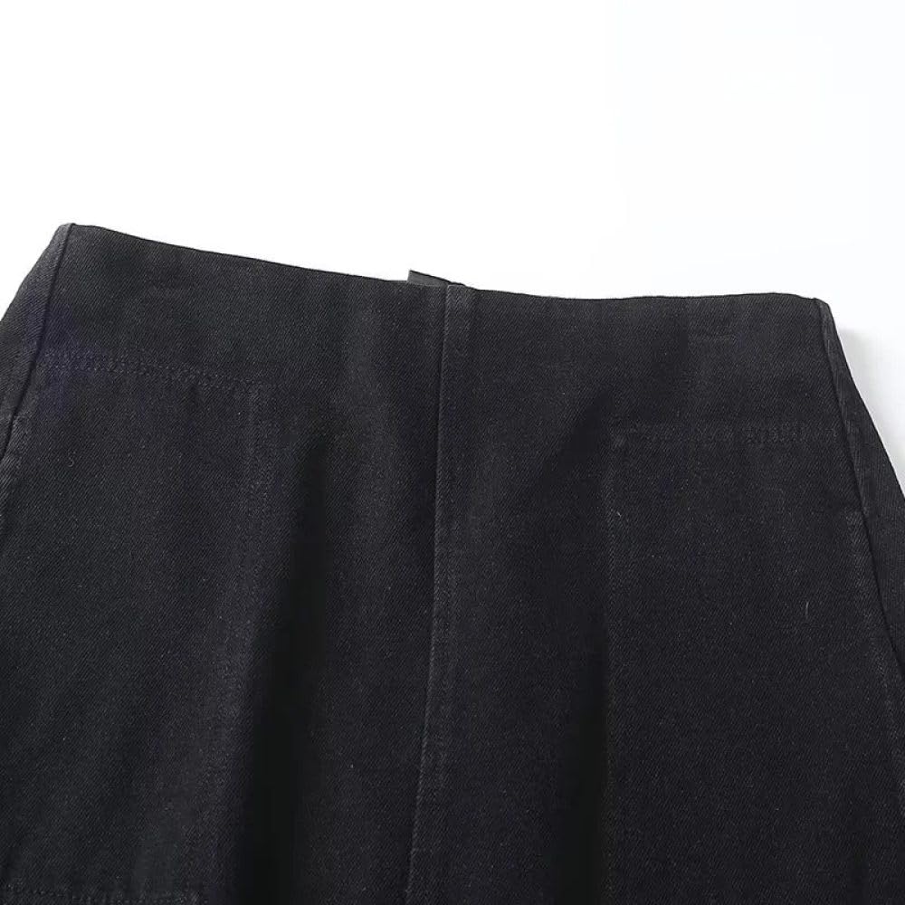 SWEPER Falda Corta De Mujer - Falda Vaquera con Abertura para Mujer, Falda hasta El Tobillo con Cremallera Sencilla Y Cintura Alta