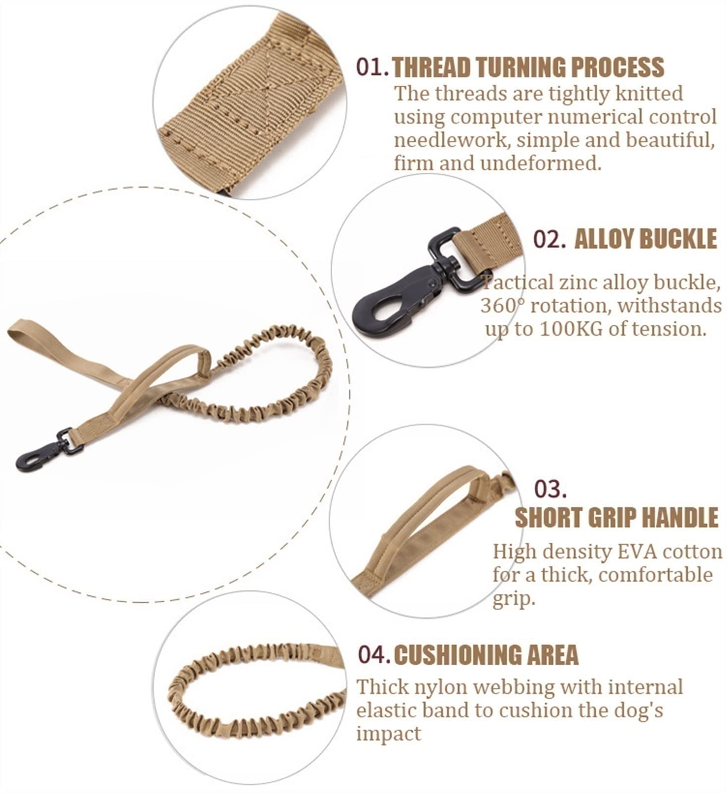 Arnés Militar Táctico para Perros y Collar para Perros Entrenamiento Arnés de Nylon para Perros con Anillo D y Hebilla para Perros Medianos y Grandes
