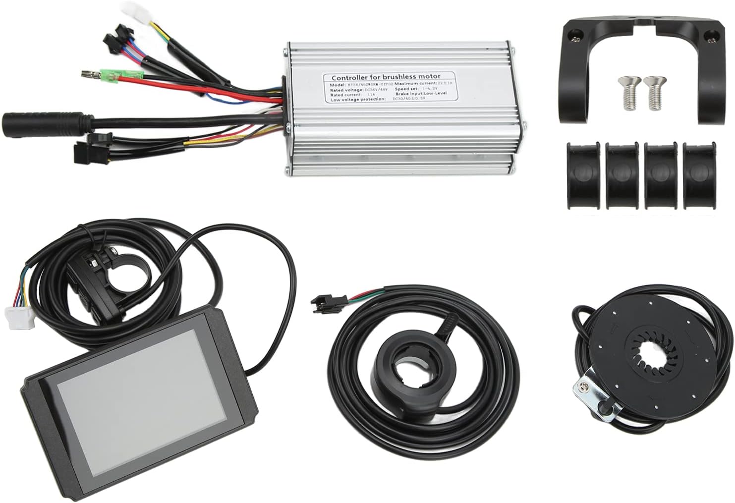 SUNGOOYUE 22A Electric Bike Controller Kit, Electric Bike Square Wave Controller with LCD8H Meter+130X Shifter 8C Assist Sensor for E-Bike 500W Motor