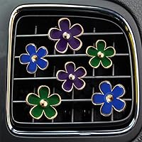 Vista 10 de Clips de ventilación de aire – 6 piezas de decoración de coche de margaritas para ventilación de aire y acondicionamiento, accesorios