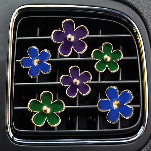 Miniatura 15 de Clips para salidas de aire - 6 piezas de decoración de margaritas para automóvil para salidas de aire y aire acondicionado - Accesorios de Púrpura,