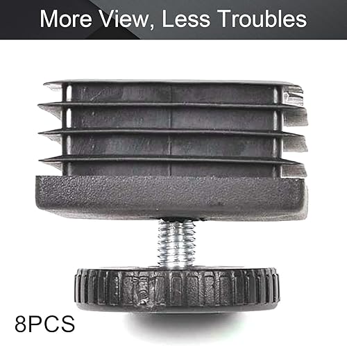 Miniatura 10 de Heyiarbeit 8 niveladores de muebles de 1.575in1.57 pulgadas de diámetro de la base M8 rosca ajustable patas de nivelación doméstica, tono negro