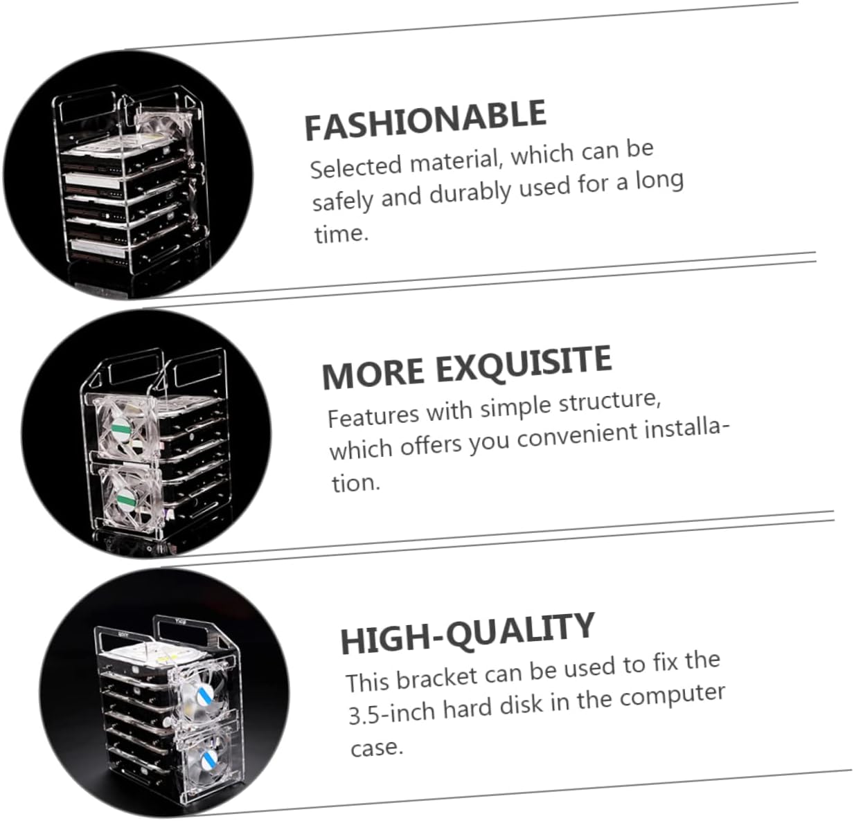 Angoily DIY Hard Drive Rack for 3.5 Inch Drives Multi-Layer Storage Tray for External Hard Disk Easy Access for Desktop Use and Computer Enthusiasts