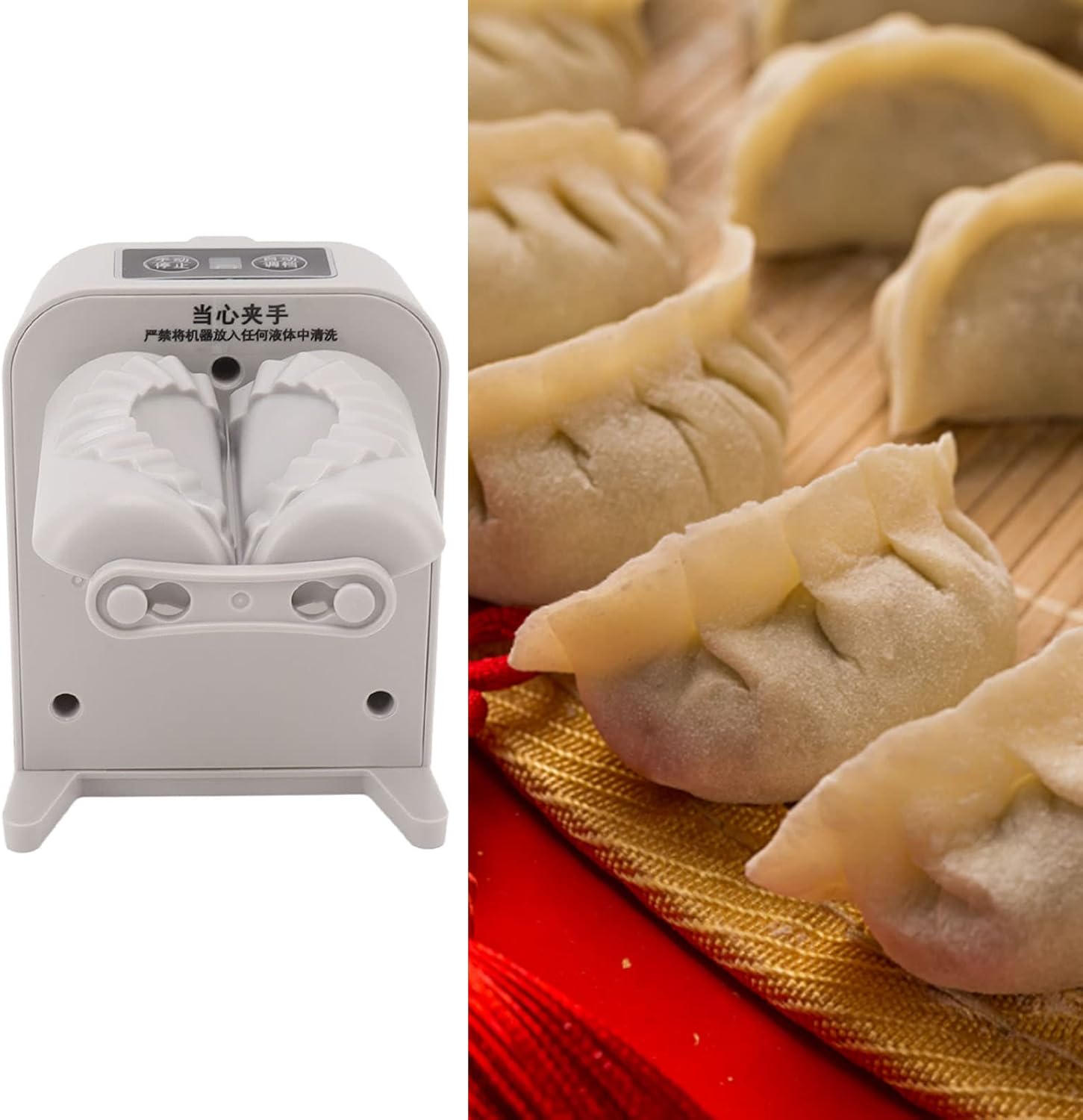 Uxsiya Automatic Electric Dumpling Maker, Manual and Automatic Mode Non Slip Rubber Base Easy to Electric Dumpling Skin for Home