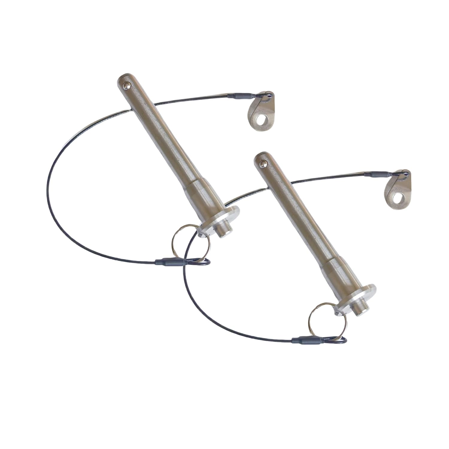 Full Stainless Steel Handle Double Ball Lock pin, with Lanyard Quick Release pin, Multimedia Audio Quick Bolt Home Appliance Accessories (Dia:5/16in (8mm)-2Pcs, Clamping Length:1-3/4in (45mm))