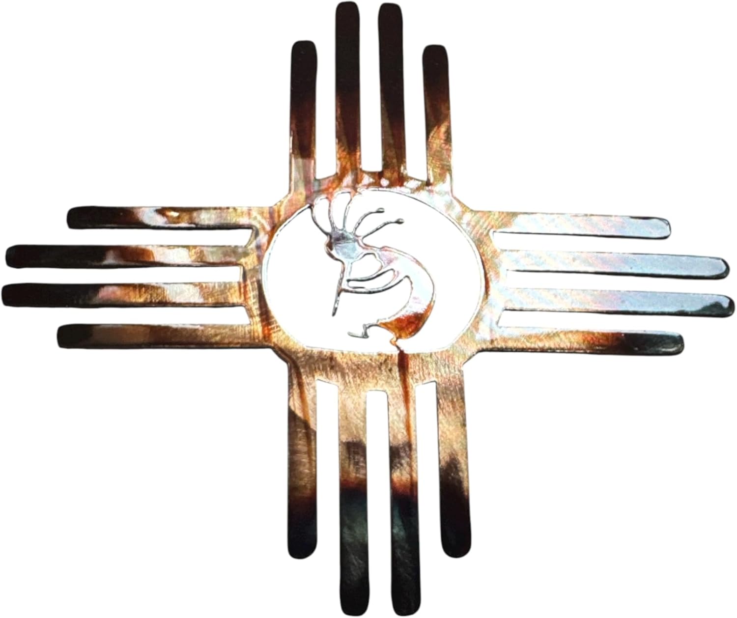Southwestern Zia with Kokopelli Metal Wall Art Decor 24 "