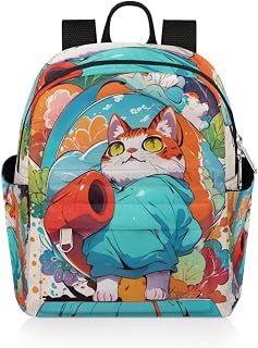 Ai Cat Wear Hoodie Small Backpack for Women Travel Bag Fashion Purse Light Weight Carry On Travel Backpack Personal with Water Resistant Backpack, Ai Cat Wear Hoodie