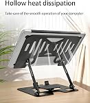 2-in-1 Laptop Stand for Desk with Phone & Tablet Holder Black