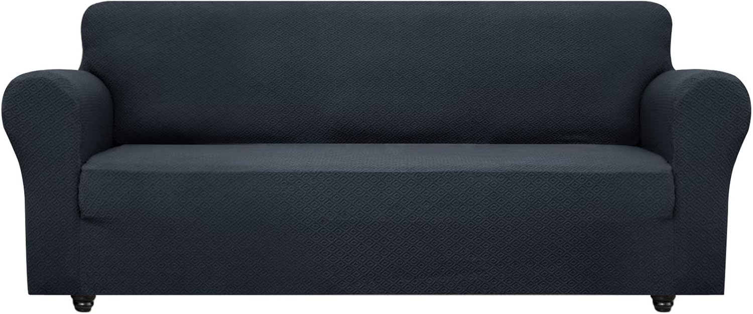 OBYTEX Stretch Sofa Cover 4 Seat Spandex Upgrade Pattern Couch Covers Dog Cat Pet Slipcovers Furniture Protectors,Machine Washable (X-Large, Navy)