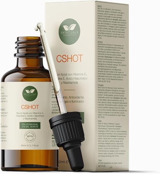 Skintuals Sérum Facial con Vitamina C, E, Ácido Hialurónico 60 ml