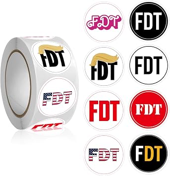 FDT Anti Trp Stickers Roll 500Pcs - Anti Trp 2026 Funny American Not My President Against Flag Vinyl Self-Adhesive Label Decals - Easy Stick Removeable for Scarpbook Window Tumblers Bumper Teens