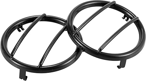 Miniatura 6 de X AUTOHAUX 1 par de luz de señal de giro parrilla protector cubierta para Jeep Wrangler JK negro señal señal luz redonda cubierta de parrilla