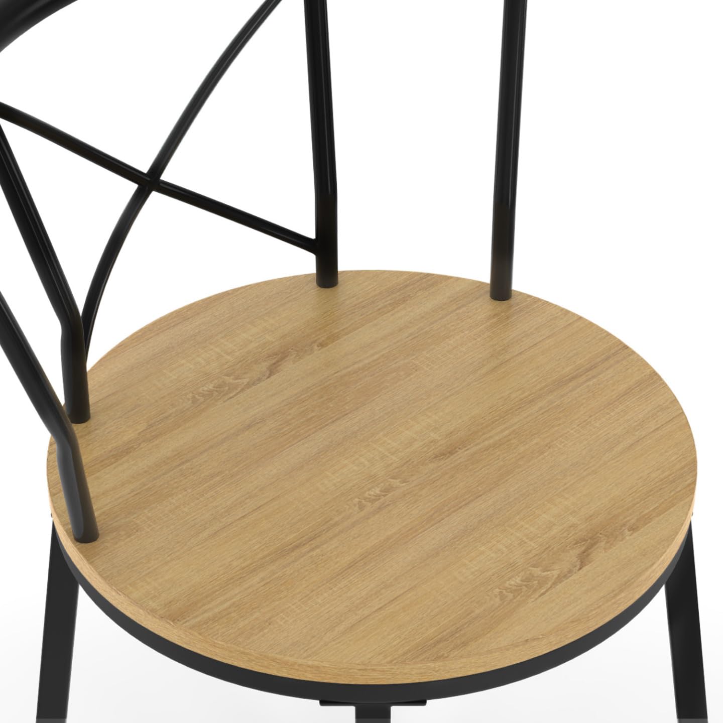 IDMarket - Lot de 4 tabourets de Bar bistrot Detroit avec Dossier arrondis