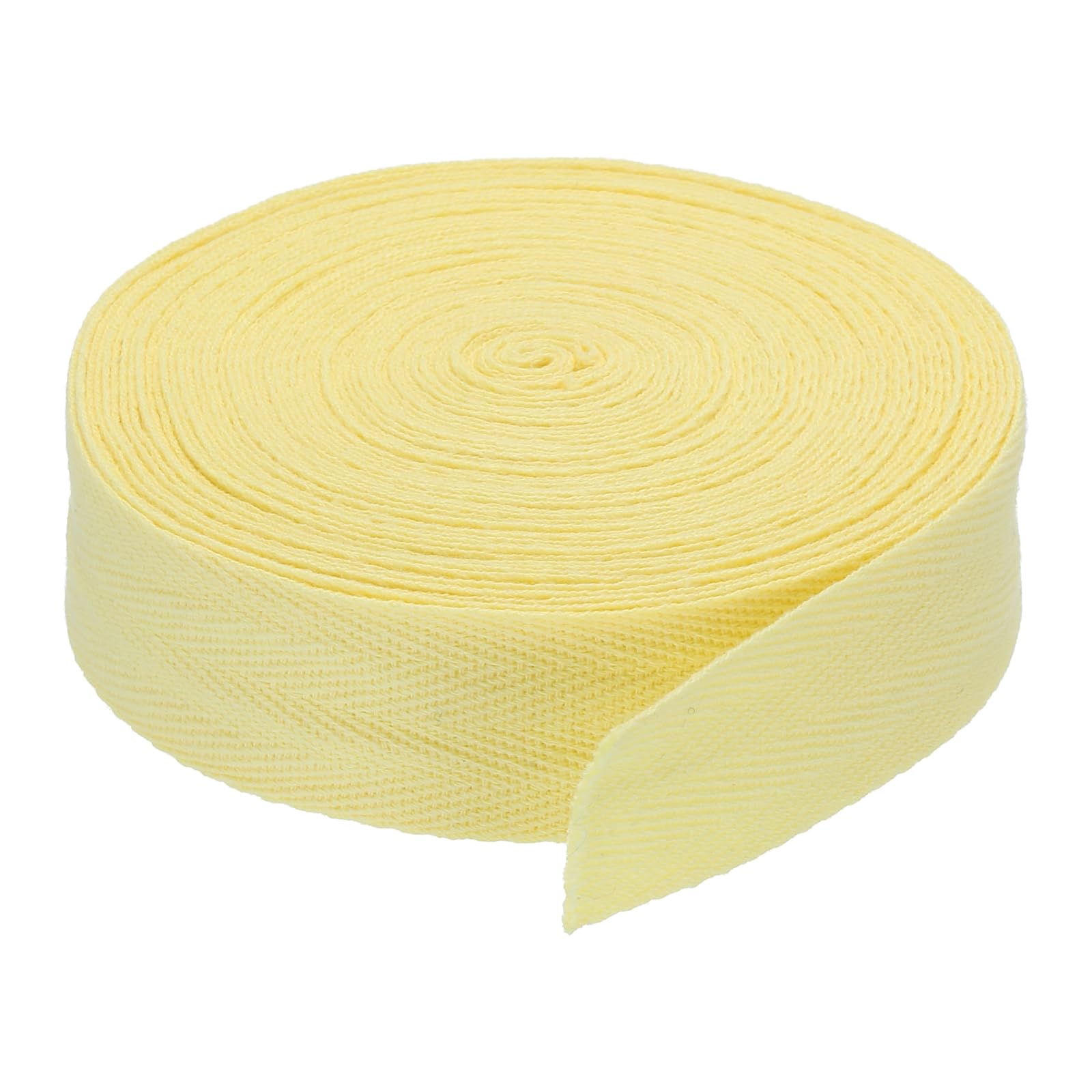 DMiotech 1.2"(3cm) 10 Yards Cotton Twill Tape Cotton Ribbons Bias Binding Tape Herringbone Tape Ribbons Light Yellow for DIY Crafts Making Clothes