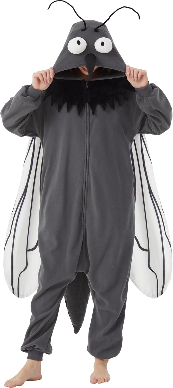 Adult Mosquito Bug Costume Halloween Onesie Pajamas Fly Insect Cosplay One-Piece for Women and Men - Image 3