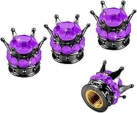 Vista 9 de Tapones de vástago de válvula de neumático Crown, 4 piezas de tapas de aire de vástago de automóvil hechas a mano con diamantes de imitación