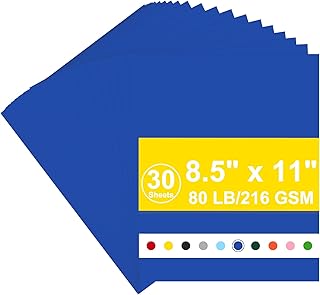 Cardstock 8.5 x 11, 216gsm Cover Cardstock Royal Blue,80Lb Card Stock Paper, Heavy Copy Card Stock for Printer,Scrapbook,Christmas (Royal Blue Cardstock, 30 Sheets)