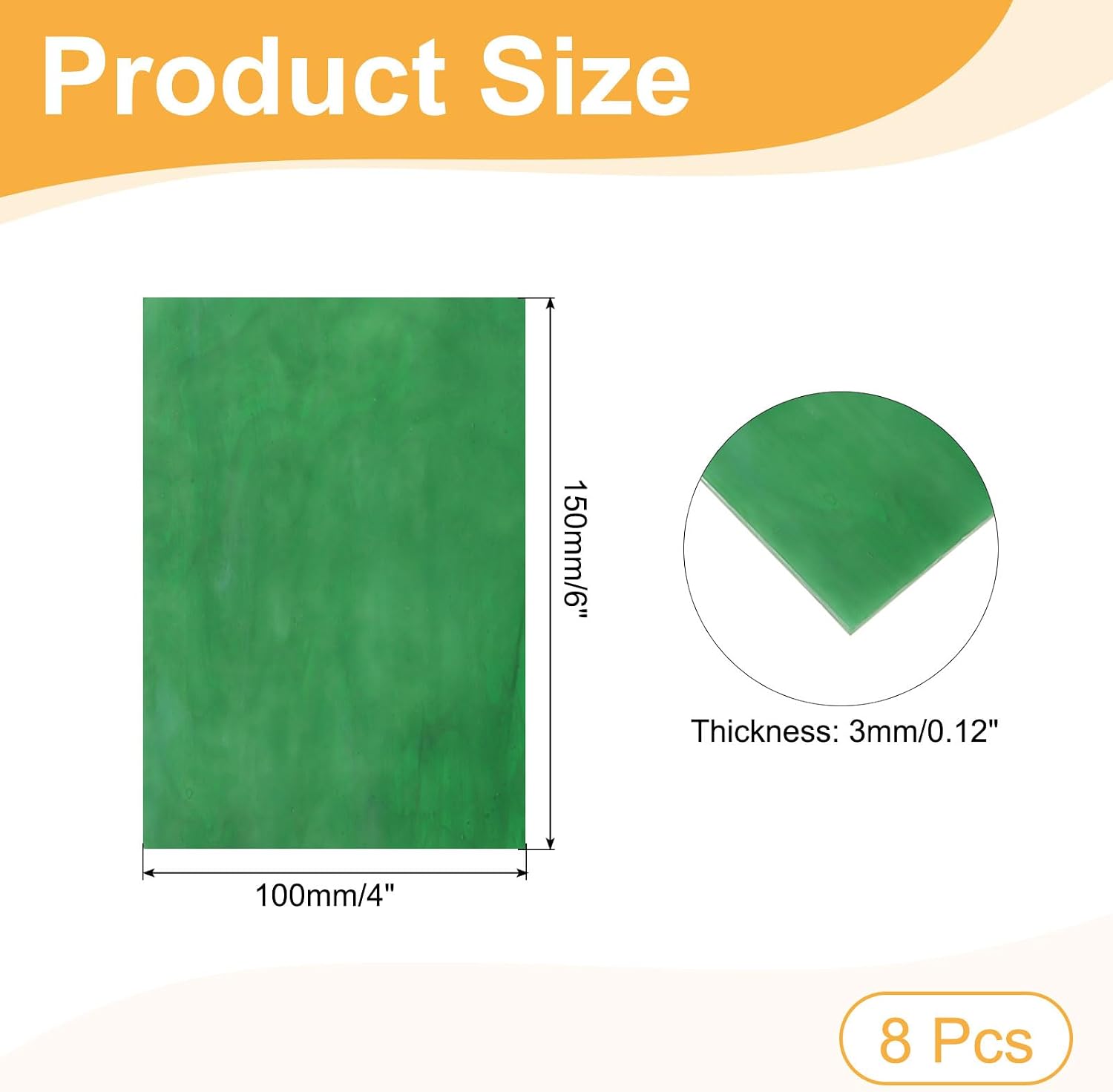 MECCANIXITY 8 Sheets Stained Glass Sheets,4 x 6 Inch Variety Mosaic Glass Tiles for DIY Projects Home Crafts Decoration,Green Series