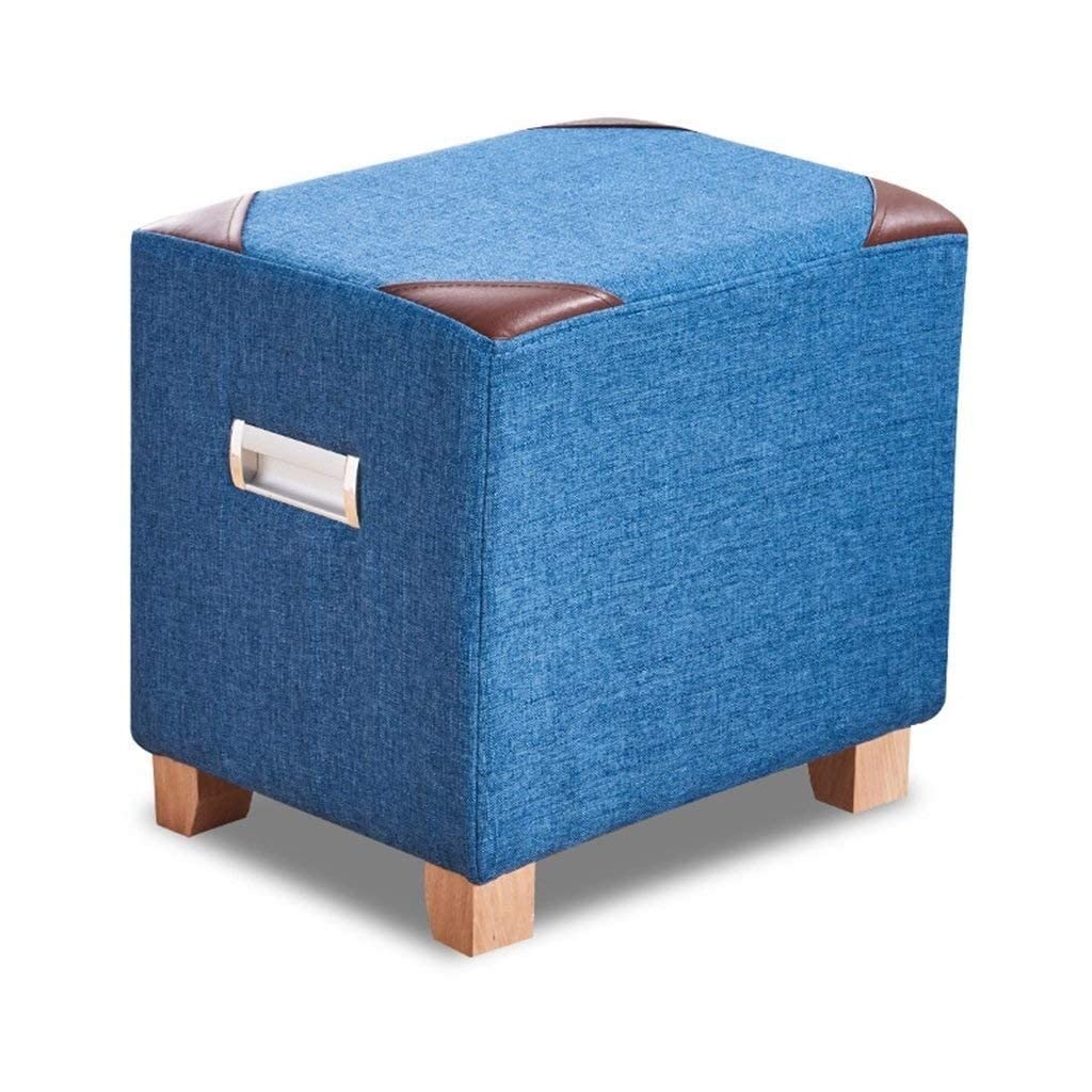 Banc de chaussure en PU bleu pour salon et entrée chic