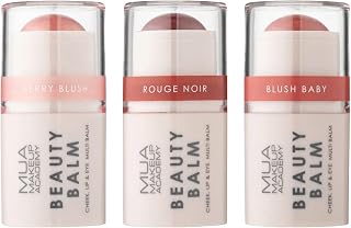 MUA Beauty Balm Bundle, Multi-Use Face Balm (Pack of 3) | Shades Rouge Noir, Blush Baby & Berry Blush, For Cheeks, Lips & Eyes, With Shea Butter & Vitamin E, Vegan & Cruelty Free