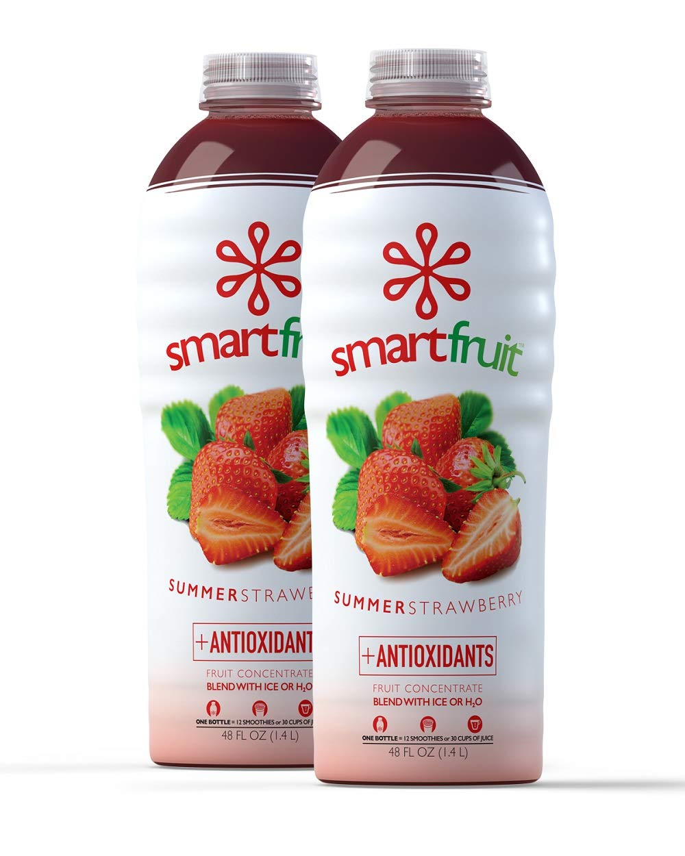 Smartfruit Summer Strawberry + Antioxidants – 100% Real Fruit Purée with Strawberries, Apple & Pineapple – Great for Smoothies, Juice, Yogurt, Cocktails, Teas & More – 2-Pk, 48oz Each