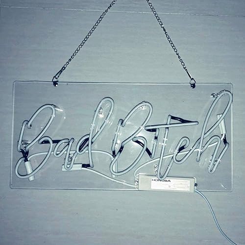 Miniatura 3 de LiQi ™ Letreros de pared de neón hechos a mano con texto en inglés "Bad Bitch" para decoración del hogar, dormitorio, niñas, pub, hotel, playa,