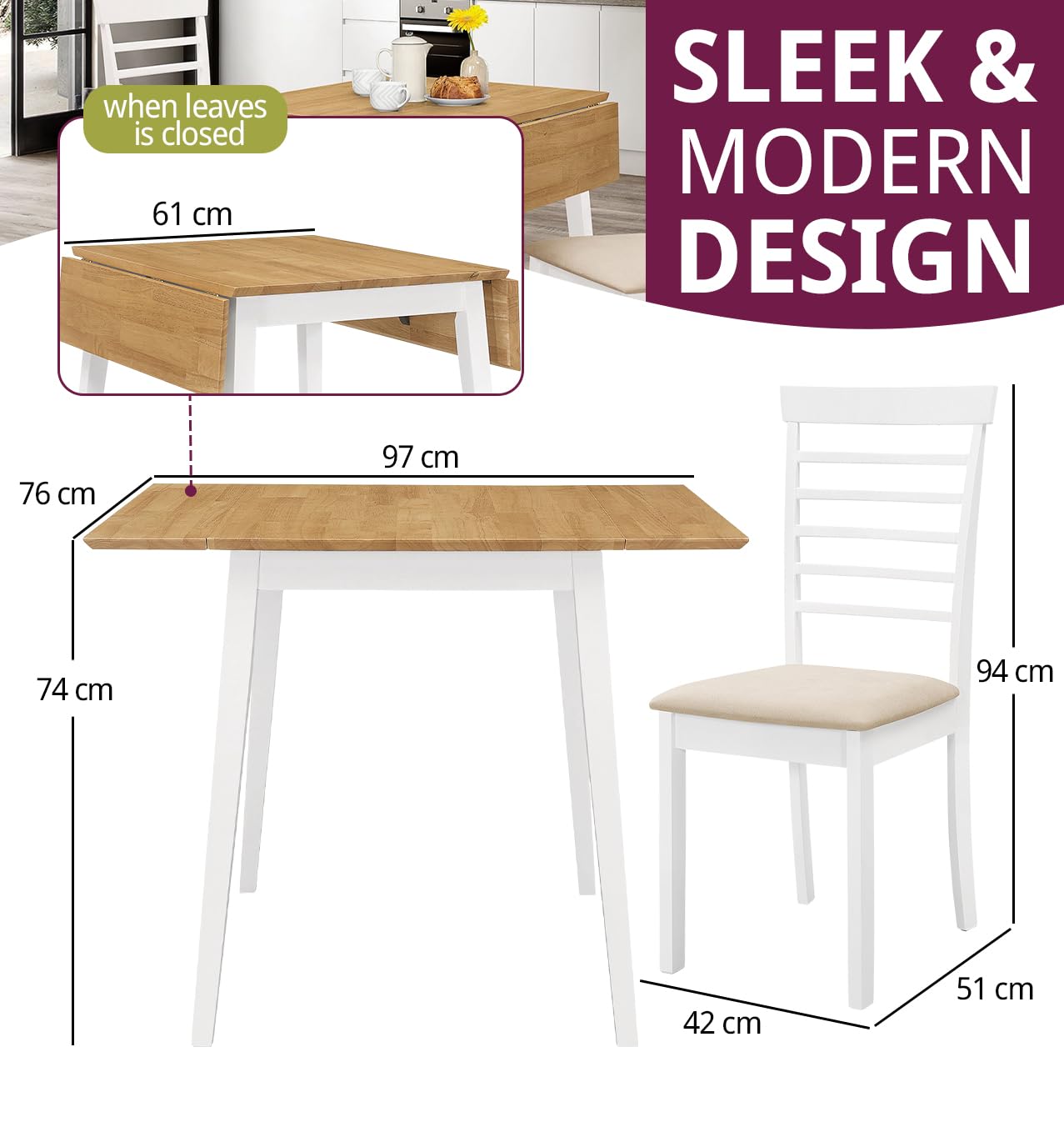 Hallowood Furniture Ledbury Small Dining Table And Chairs Set