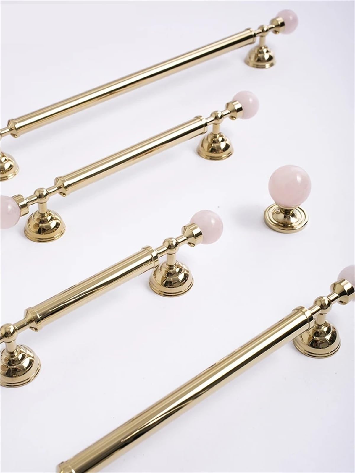 Boutons de porte de placard de cuisine dorés et poignées 224mm