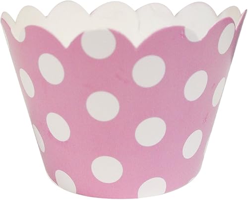 Miniatura 2 de Wrapables Envolturas para cupcakes de lunares de tamaño estándar (juego de 20), color rosa