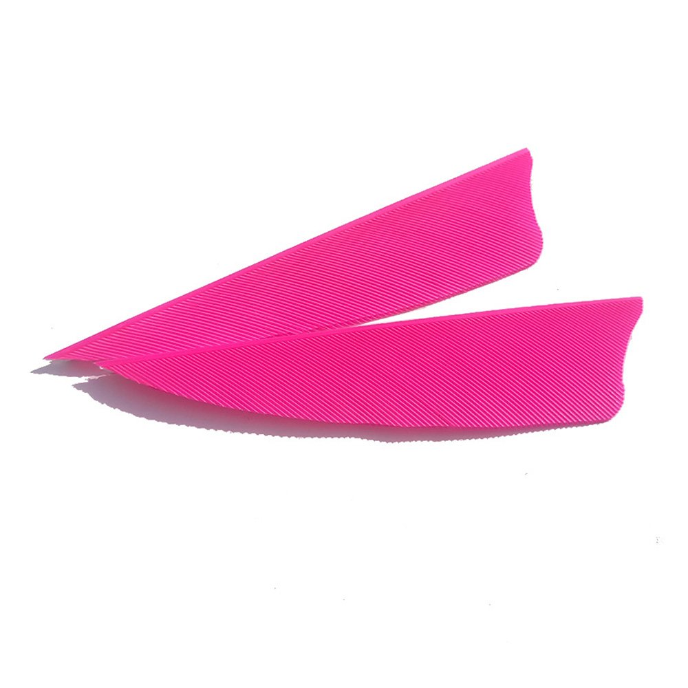 SHARROW 50pcs Arrow Turkey Feathers 3 inch Natural Feather Fletching Right Wing Peltate (Pink)