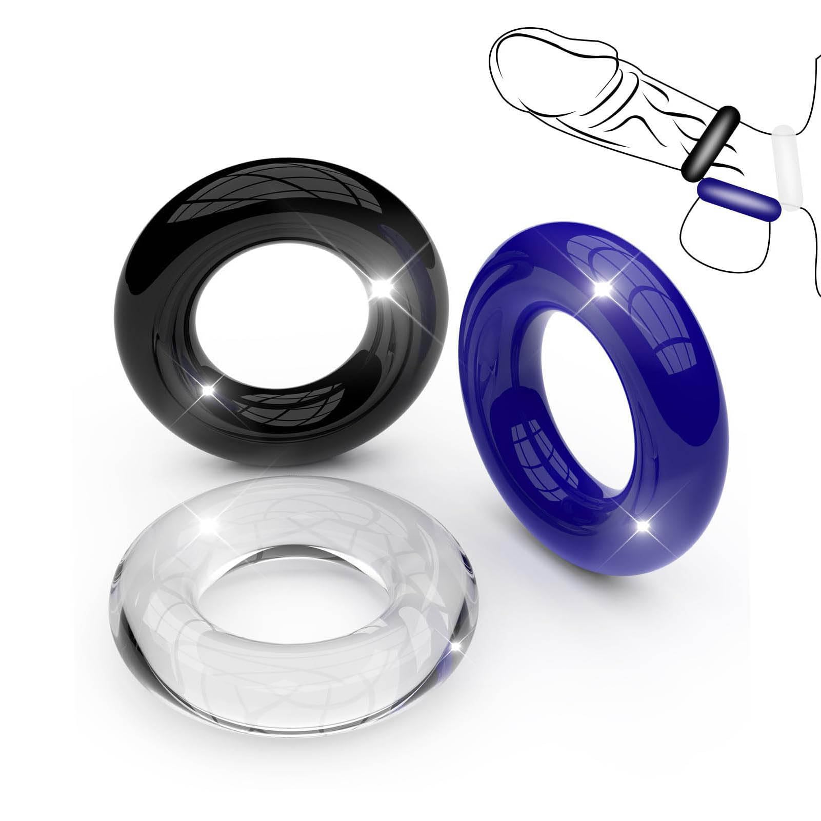 3 Pcs Cock Rings Sex Toy Adult Silicone Cock Penis Rings for Men Erection Longer Harder Stronger Penis